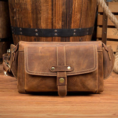 Cool Light Brown Leather Fanny Pack Mens Belt Bags Waist Bags Hip Pack Bumbag for Men - iwalletsmen