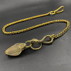 Cool Brass Snake Mens 18'' Pants Chain Wallet Chain Gold Motorcycle Wallet Chain for Men - iwalletsmen