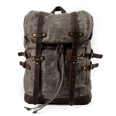Waxed Canvas Mens Travel Backpack Canvas Hiking Backpack Canvas Backpack for Men - iwalletsmen
