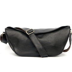 Brown Cool Leather Mens Saddle Messenger Bag Black Courier Bag Black Postman Bag For Men - iwalletsmen