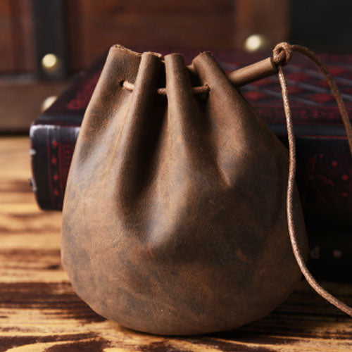 MINI Leather Drawstring Coin Pouch Medieval Pouch Medieval Coin Pouch Renaissance Costume Accessories LARP - iwalletsmen