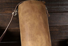 Cool Leather Mens Barrel Shoulder Bag Crossbody Bag Travel Bags For Men - iwalletsmen