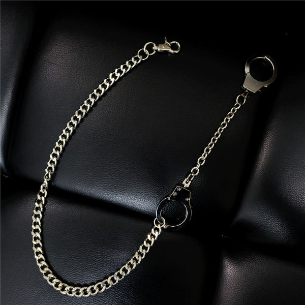 Badass Silver Mens Pants Chain Cool Hand-Cuffs Wallet Chain For Men - iwalletsmen