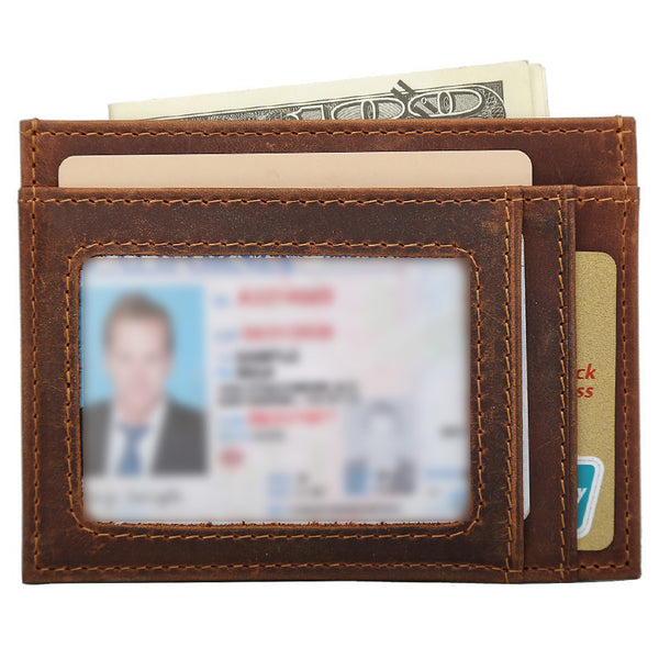 RFID Mens Leather Card Wallet Card Holder Front Pocket Wallet For Men - iwalletsmen