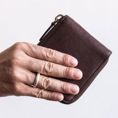 Genuine Leather Mens Cool billfold Leather Wallet Men Small Zipper Wallets Bifold for Men - iwalletsmen