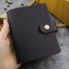 RFID Leather Mens Small Brown Wallet Cardholder Wallet Dark Coffee Front Pocket Wallets for Men - iwalletsmen