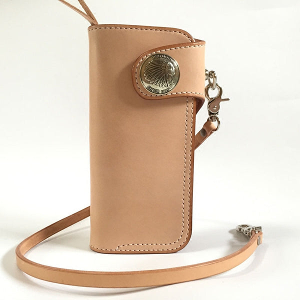 Handmade Leather Biker Wallet Mens Cool Chain Wallet Trucker Wallet with Chain