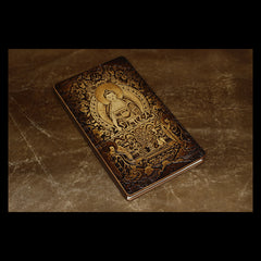 Handmade Leather Tooled Shakya Muni Buddhism Notebook Journal Travel Book Diary