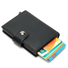 Cool RFID Black Leather Men's Card Holder Card Bifold Small Wallet For Men - iwalletsmen