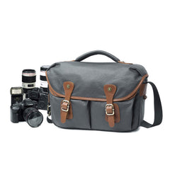 Mens Canvas Camera Messenger Bags Side Bag Courier Bag Camera Shoulder Bag for Men - iwalletsmen