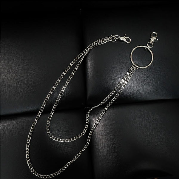 Badass Silver Double Womens Mens Thin Wallet Chain Pants Chain Jeans Chain Jean Chain For Men - iwalletsmen