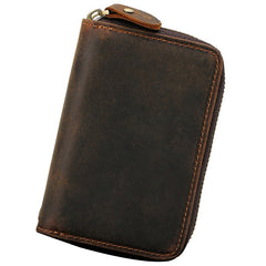 leather key wallet Mens Double Zipper Leather Key Wallet Key Holder Car Key Wallet Key Case Wallet For Men