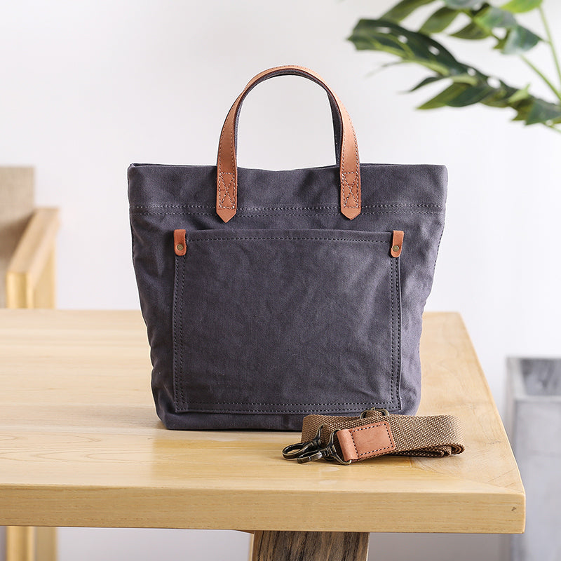 Canvas Leather Mens Womens Large White Handbag Tote Bag Khaki Shoulder Tote Purse For Men - iwalletsmen