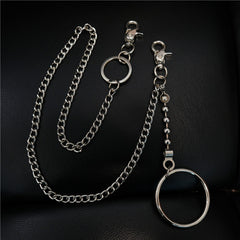 Fashion Womens Mens Silver Ring Simple Long Wallet Chain Pants Chain Biker Wallet Chain For Men - iwalletsmen