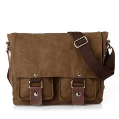 Waxed Canvas Leather Mens Small DSLR Camera Bags Side Bag Messenger Bag Shoulder Bag For Men - iwalletsmen