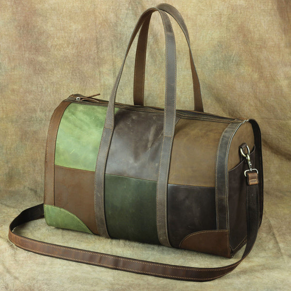 Vintage Green Leather Men's Weekender Bag Travel Bag Overnight Bag For Men - iwalletsmen