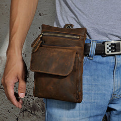 Vintage Mens Leather Belt Pouch Holster Side Bag Belt Case Waist Pouch for Men - iwalletsmen