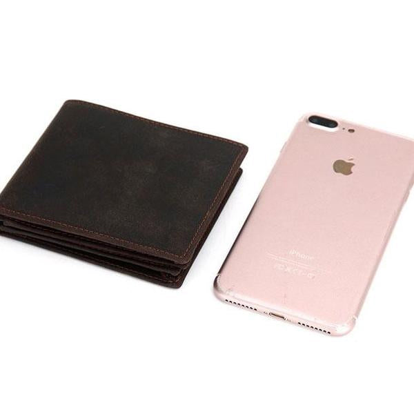 Genuine Leather Mens Wallet Cool billfold Slim Bifold Wallet Card Wallet Purse for Mens - iwalletsmen