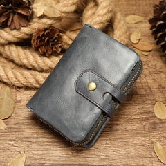 Cool Brown Leather Men's Black billfold Small Wallet Black Bifold Wallet For Men - iwalletsmen