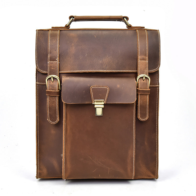 Leather Convertible Backpack Handbag Mens Satchel Backpack Convertible Backpack Shoulder Bag for Men