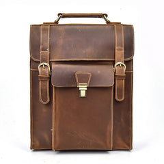 Cool Leather Mens Briefcase Handbag Backpack Satchel Backpack Travel Backpack for Men - iwalletsmen