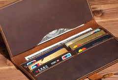 Handmade Cool Leather Wallets Long Leather Wallet Bifold Long Wallet For Men - iwalletsmen