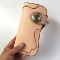 Handmade Leather Biker Wallet Mens Cool Chain Wallet Trucker Wallet with Chain