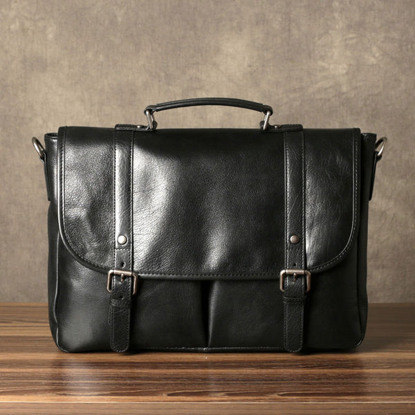 Genuine Leather Mens Cool Messenger Bag Briefcase Work Bag Business Bag for men