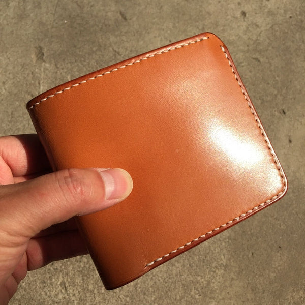 Handmade Leather Mens Cool billfold Leather Wallet Men Small Wallets Bifold for Men