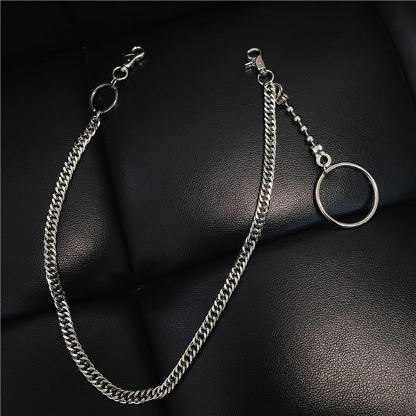 Badass Men's Womens Long Silver Wallet Chain Pants Chain Biker Wallet Chain For Men - iwalletsmen