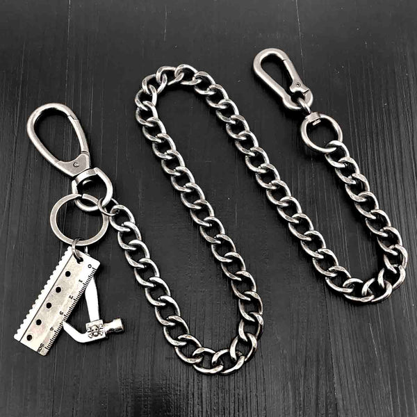 Badass Silver Mens Pants Chain Wallet Chain Long Wallet Chain Key Chain For Men - iwalletsmen