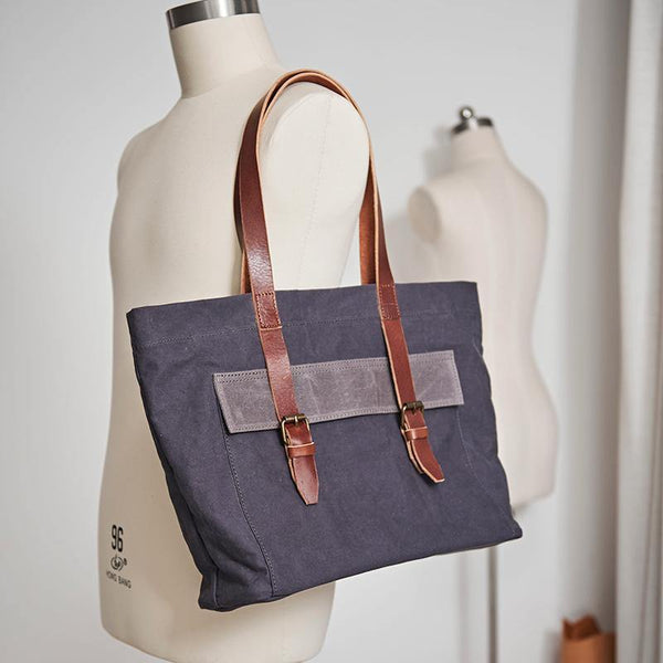 Leather Canvas Mens Womens Green Tote Bag Canvas Handbag Messenger Bag Canvas Tote for Men Women - iwalletsmen