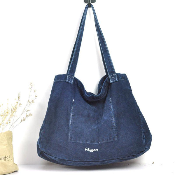 Navy Blue Canvas Mens Denim Bag Tote Bag Messenger Bag Army Green Denim Tote Shoulder Bag For Men and Women - iwalletsmen