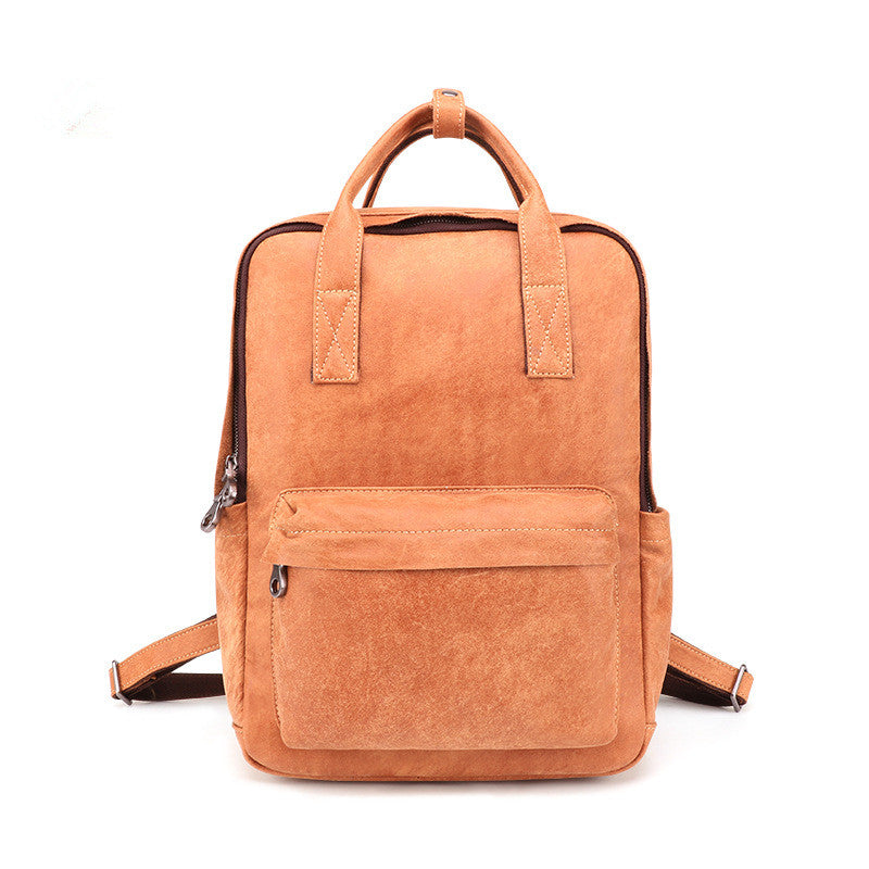 Brown Leather Mens School Backpack Travel Backpack Handbag 13inch Computer Backpack for Men - iwalletsmen