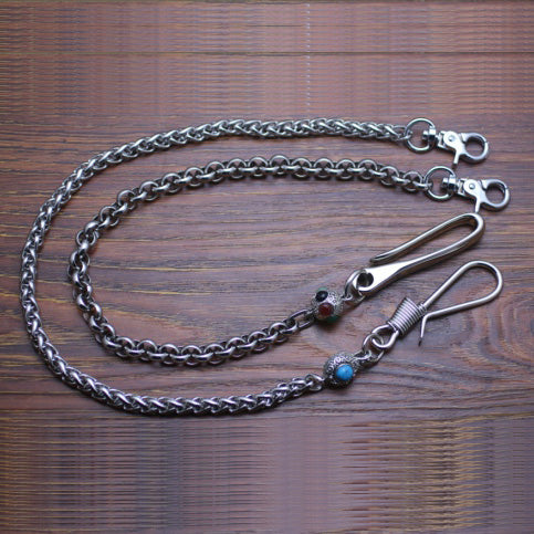 Cool Men's Handmade Stainless Steel Pants Chain BIker Wallet Chain For Men - iwalletsmen