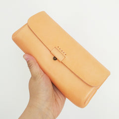 Handmade Suede Womens Black Leather Long Wallet Cool Green Envelope Wallet Clutch for Women - iwalletsmen