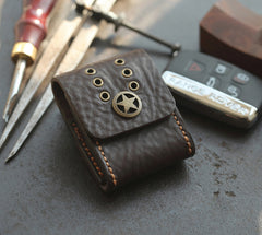 Dark Brown Handmade Leather Mens Black Car Key Holder Car Key Case with Belt Loop For Men - iwalletsmen