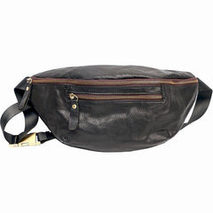 Black Casual Leather Mens Fanny Pack Brown Waist Bag Waist Pack Hip Bag Bum Pack For Men - iwalletsmen