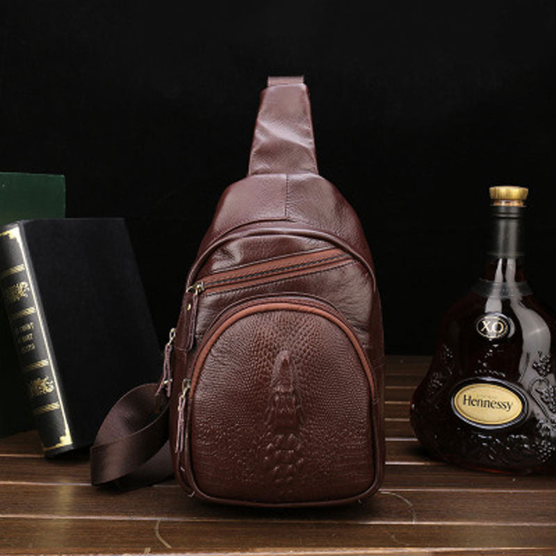 Cool Leather Mens Sling Bags Sling Shoulder Bags Sling Backpack Chest Bag for men - iwalletsmen