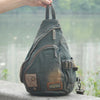 Denim Mens Large Sling Bag Blue Chest Bag Jean One Shoulder Backpacks For Men - iwalletsmen