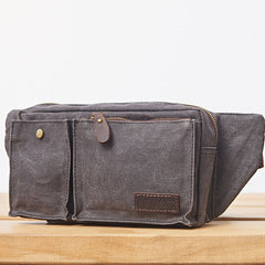 Canvas Mens Fanny Pack Canvas Waist Bag Small Canvas Chest Bag for Men - iwalletsmen
