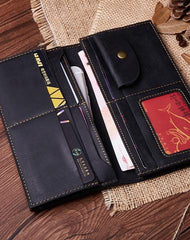 Cool Coffee Mens Leather Long Wallets Bifold Long Wallet for Men - iwalletsmen