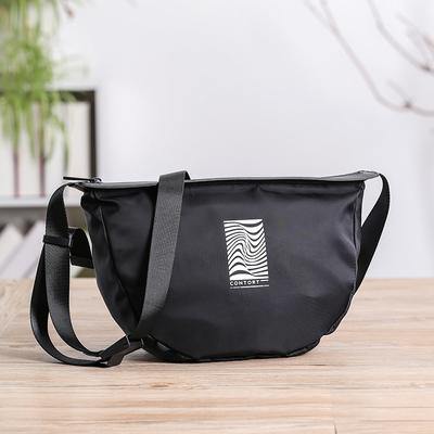 Cool Black Oxford Nylon MENS Waterproof Saddle Bag Side Bag Black Messenger Bag Courier Bag For Men - iwalletsmen