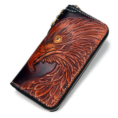 Handmade Leather Eagle Mens Chain Biker Wallet Cool Leather Wallet With Chain Wallets for Men