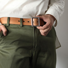 Genuine Leather Vintage Simple Leather Belt Mens Camel Belt Men Black Leather Belt for Men - iwalletsmen