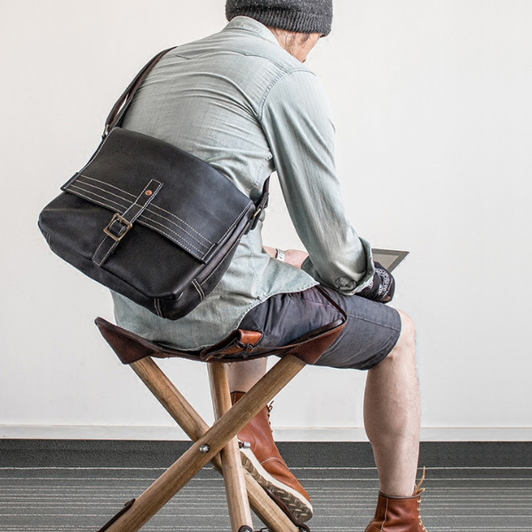 Genuine Leather Mens Cool Messenger Bag iPad Bag Chest Bag Bike Bag Cycling Bag for men - iwalletsmen