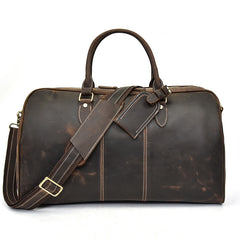 Cool Leather Men Large Brown Overnight Bag Travel Bag Weekender Bag For Men - iwalletsmen
