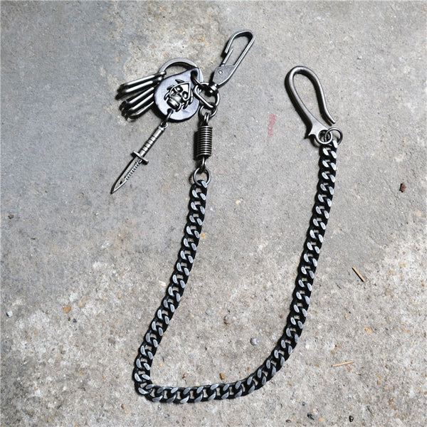 Badass Hip Hop Mens Skull Trousers Key Chain Punk Pants Chain Wallet Chain For Men - iwalletsmen