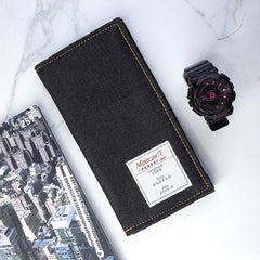 Cool Denim Mens Long Wallet Bifold Jean SLim Long Wallets For Men - iwalletsmen