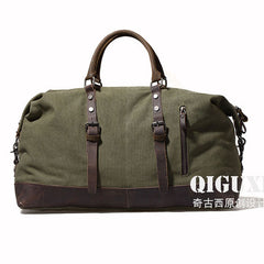 Mens Waxed Canvas Leather Weekender Bag Canvas Overnight bag Travel Bag for Men - iwalletsmen